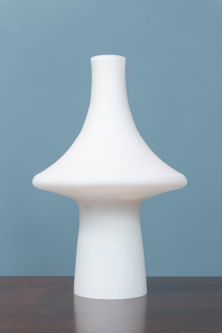 Swedish Scandinavian Modern Glass Table Lamp For Sale