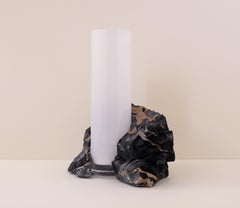 Scandinavian Modern Glass Vase, Portoro Marble, by Erik Olovsson