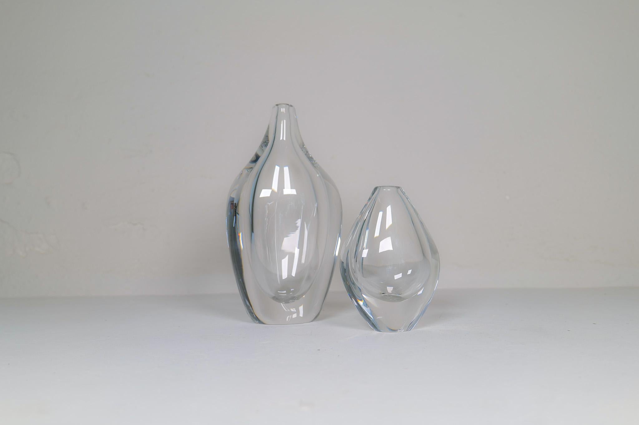 Swedish Scandinavian Modern Glass Vases Orrefors  Erika Lagerbielke, Sweden For Sale