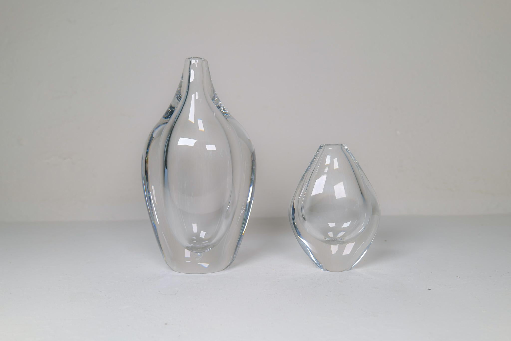 Late 20th Century Scandinavian Modern Glass Vases Orrefors  Erika Lagerbielke, Sweden For Sale
