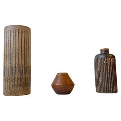 Vases en céramique émaillée scandinave moderne, années 1970