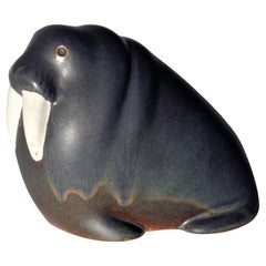  Glazed Ceramic Walrus by Arabia Finland, 1960's