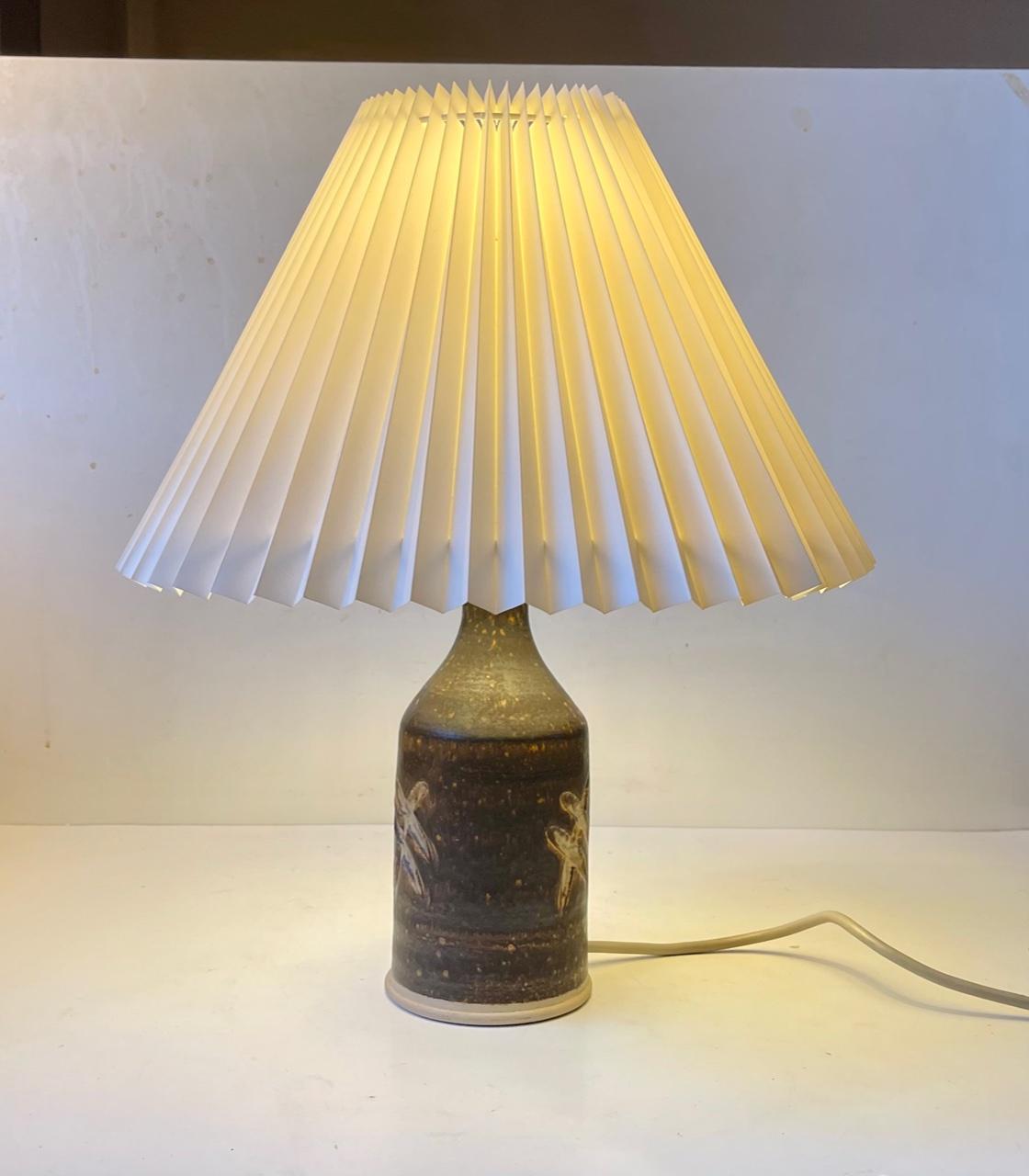 Scandinavian Modern Glazed Stoneware Table Lamp by Per Engstrom, 1970s 2