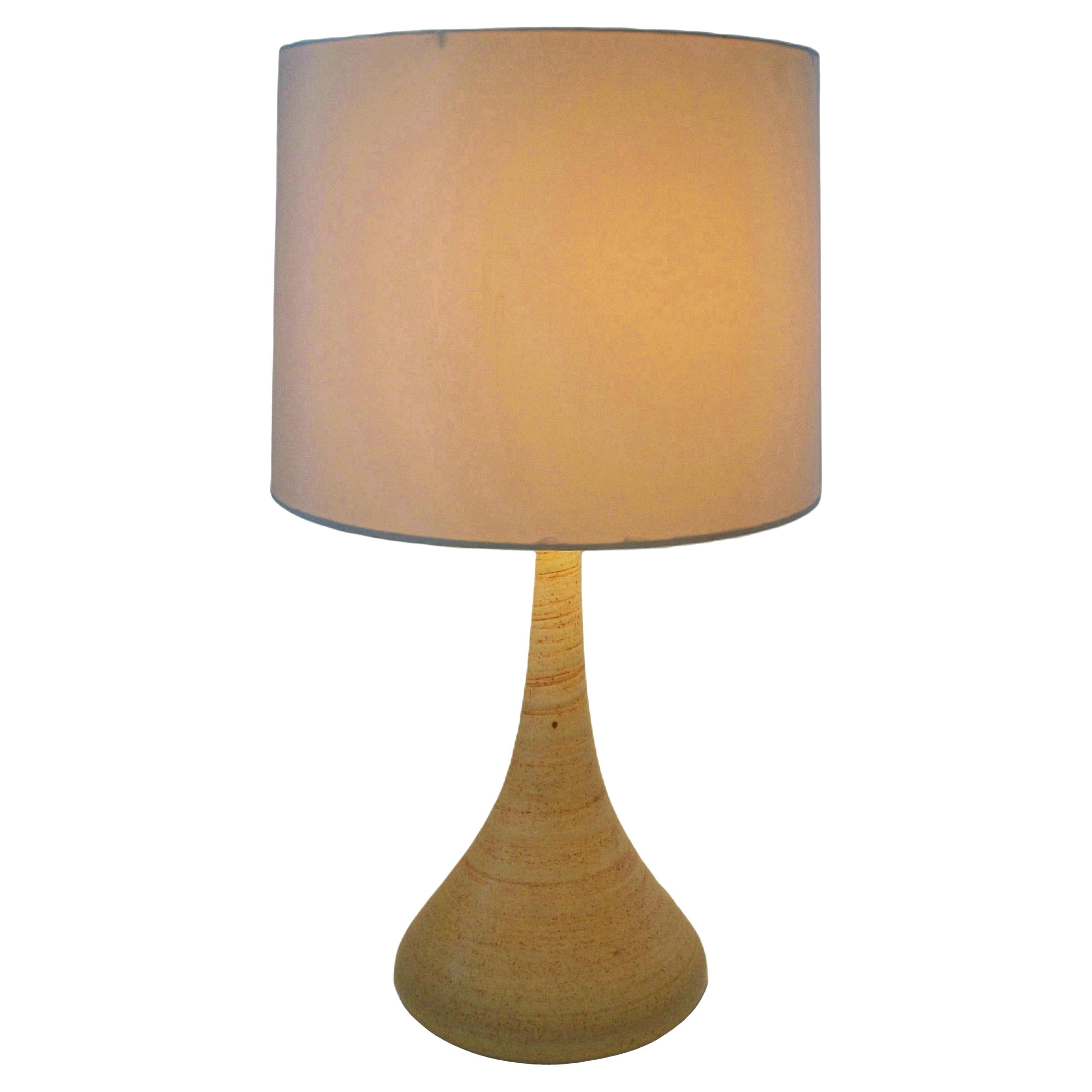 Scandinavian Modern Glazed Studio Ceramic Table Lamp - Denmark - Circa 1960
s