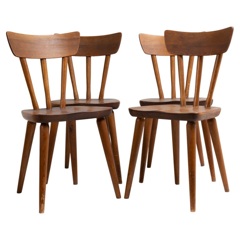 Scandinavian Modern Göran Malmvall Svensk Fur Pine Chairs For Sale at