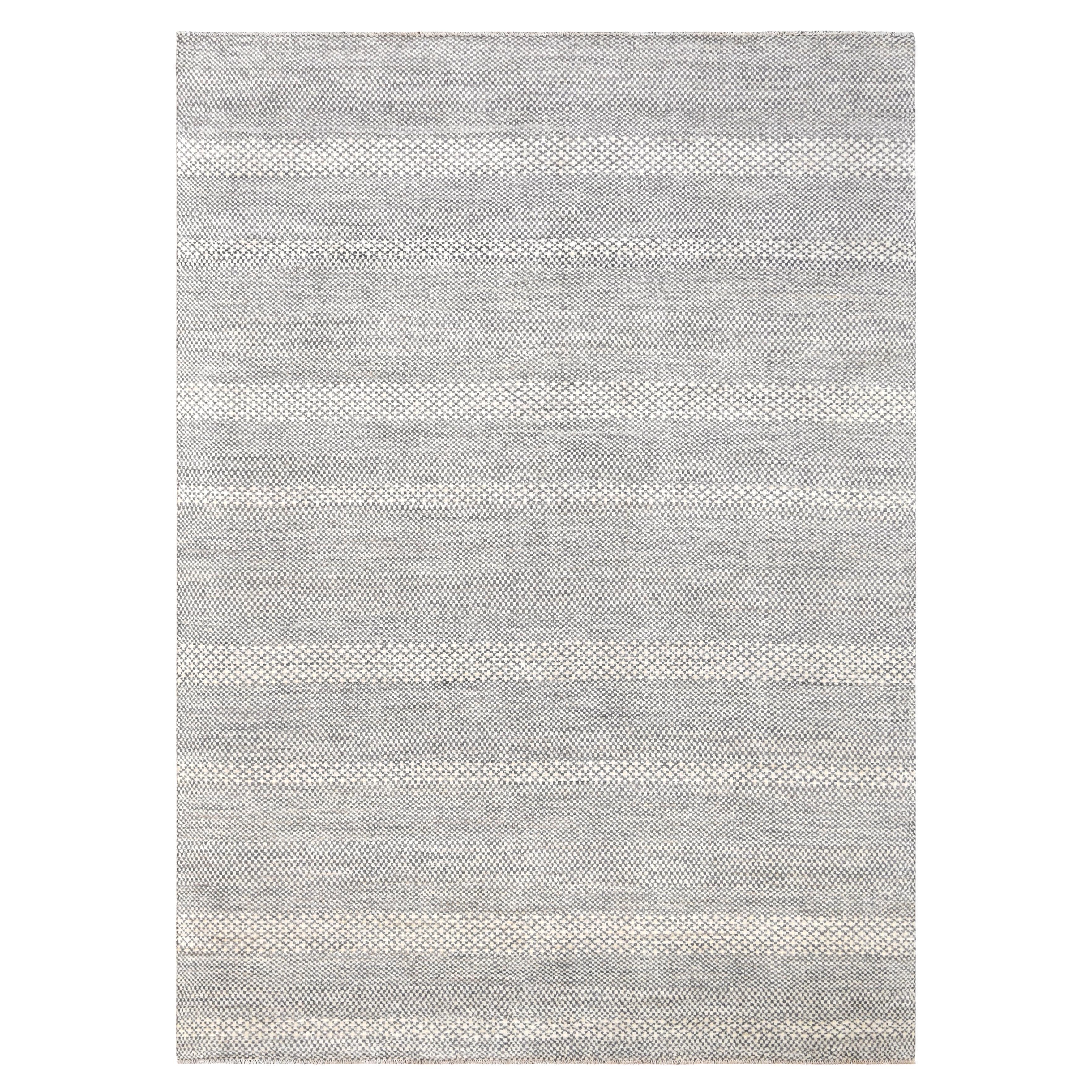 Tappeto The Modern Scandinavian in lana striata grigia 9'x12'4'' Circa 2020