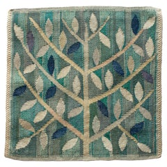 Scandinavian Modern "Green Twig" Vintage Wall Tapestry by Barbro Nilsson, 1950s