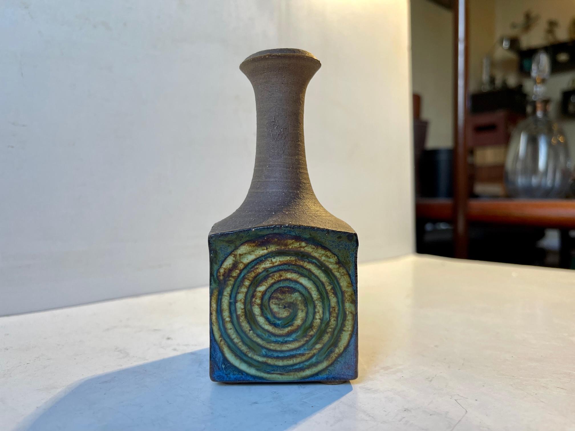 Glazed Scandinavian Modern Group of Ceramic Studio Vases, 1960s For Sale