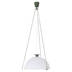 Lampe à suspension scandinave moderne Parachute en verre opale Gunnar Asplund, années 1960, Suède