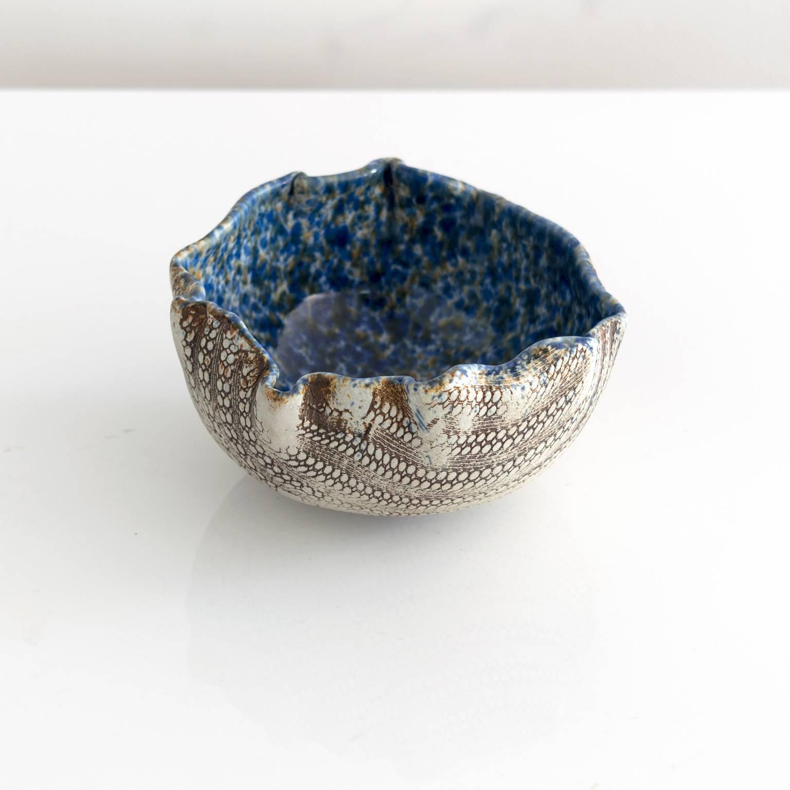Hand-Crafted Scandinavian Modern Hand Built Glazed Bowl by Artist Bengt Berglund Gustavsberg