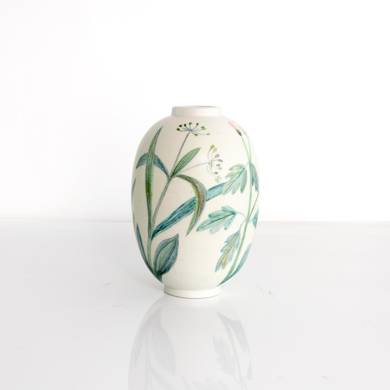 Ceramic Scandinavian Modern hand painted ceramic vases by Carl-Harry Stålhane, Rorstrand