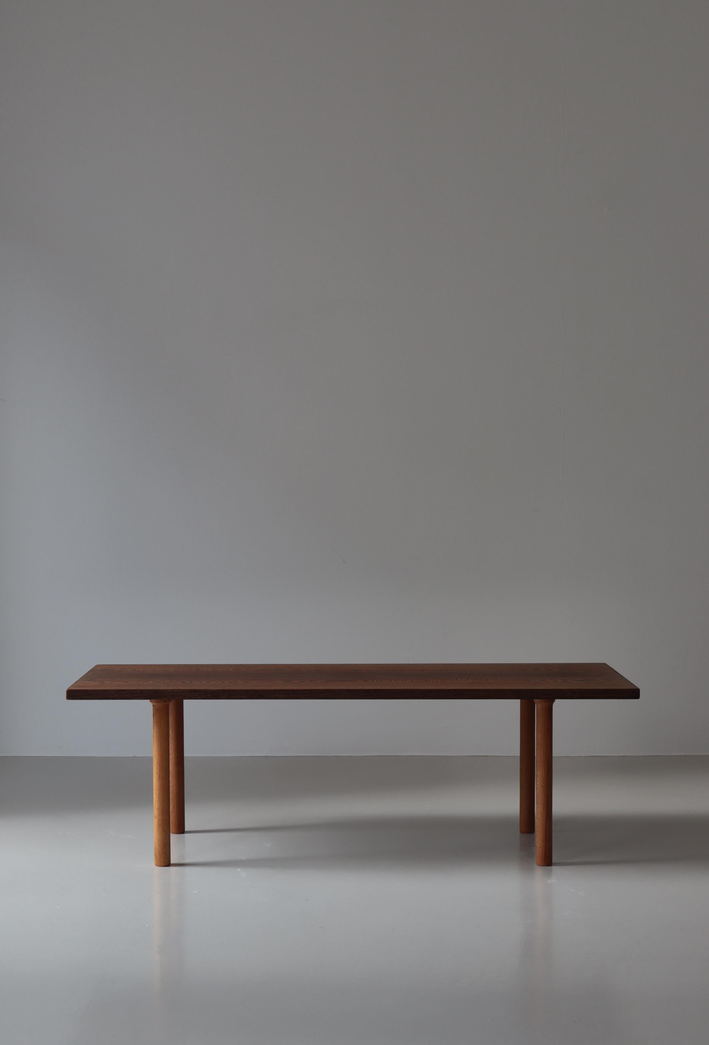Danish Scandinavian Modern Hans J. Wegner Coffee Table in Wenge & Oak, 1950s For Sale