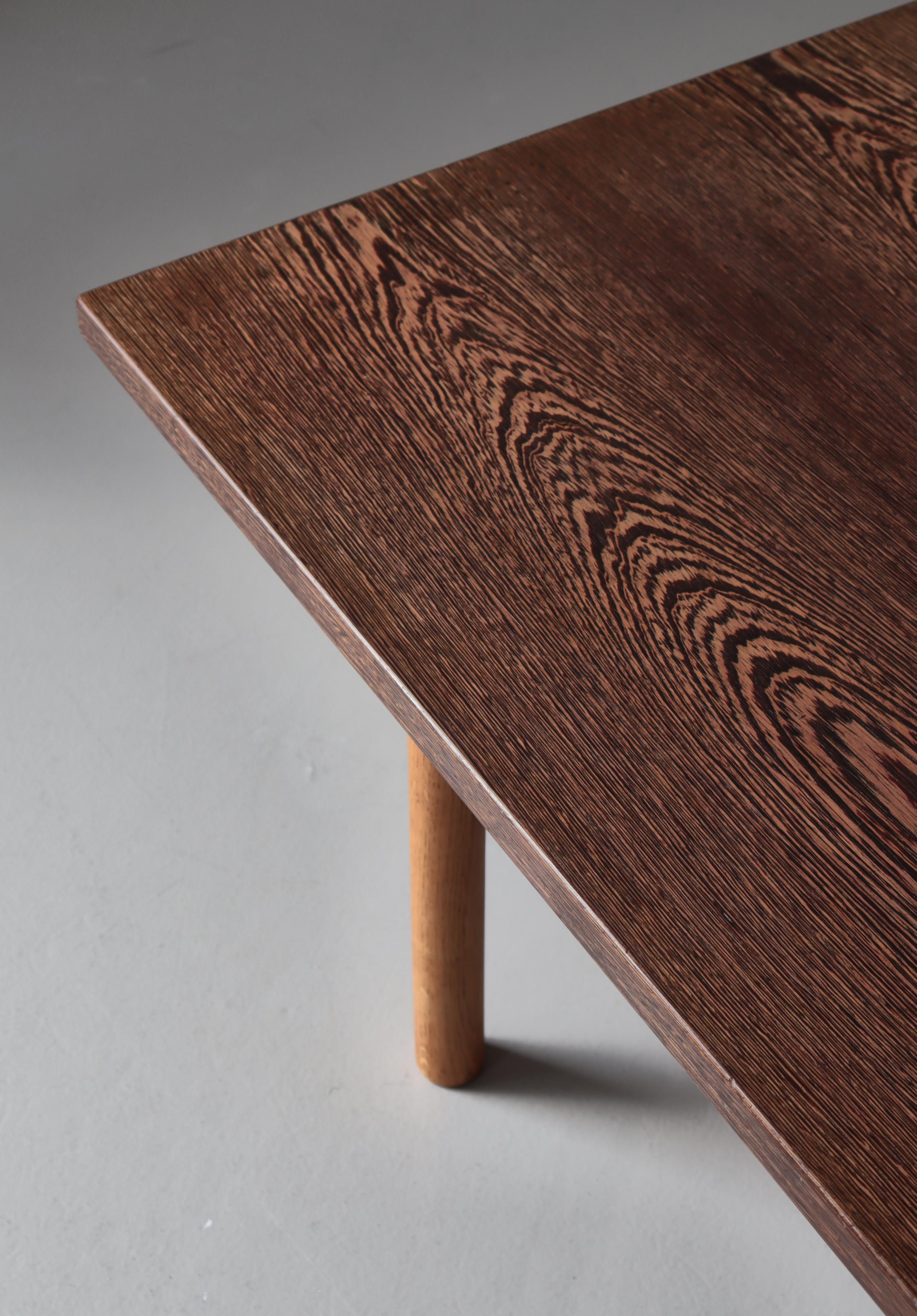 Scandinavian Modern Hans J. Wegner Coffee Table in Wenge & Oak, 1950s For Sale 1