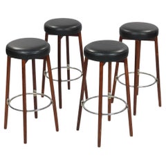 Moderne skandinavische hartholzbarhocker von Hugo Frandsen