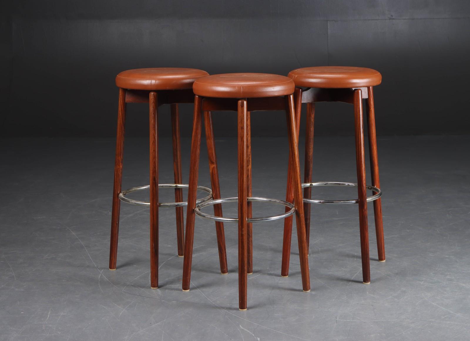 Danish Scandinavian Modern Hardwood Bar Stools For Sale