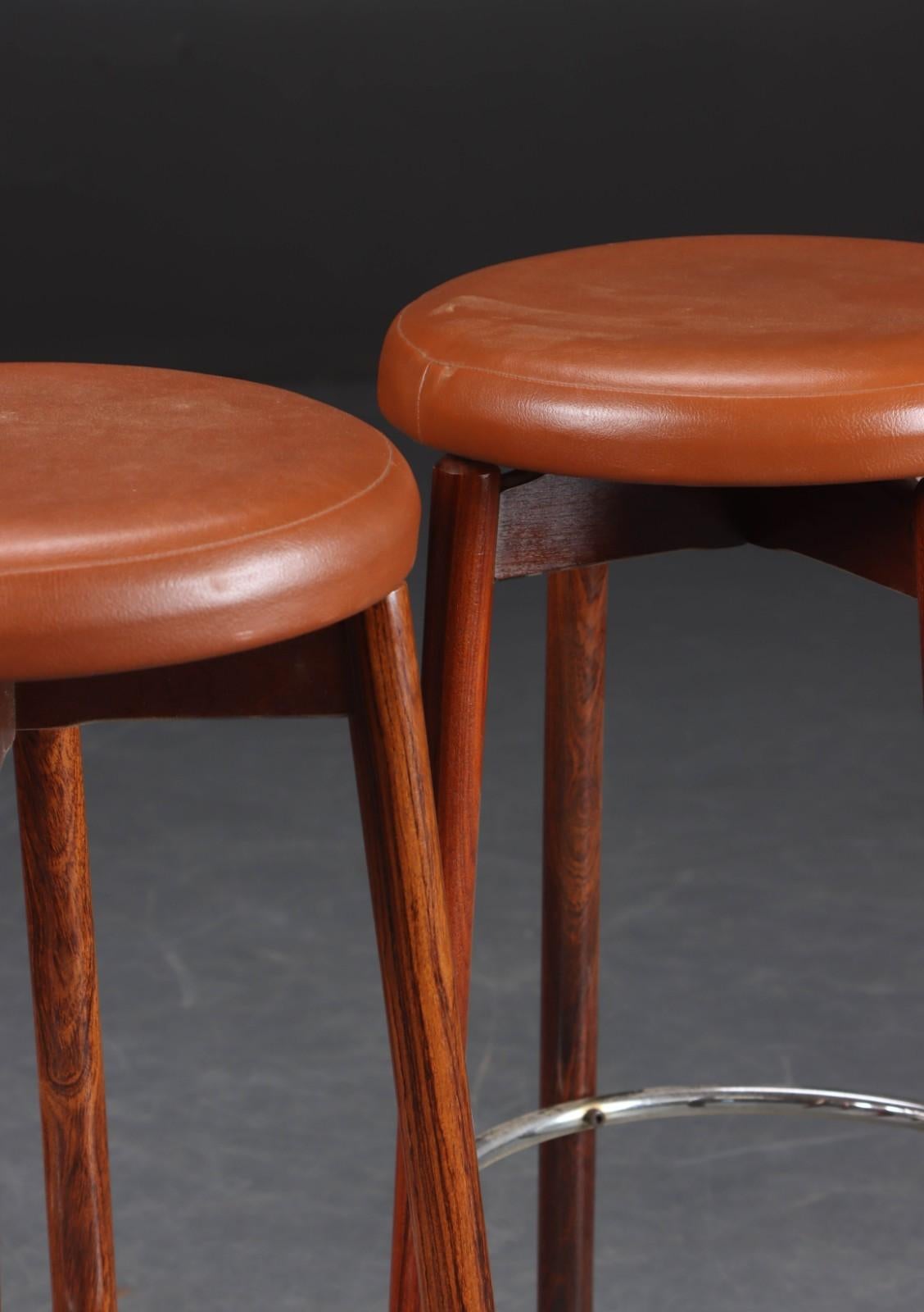 Scandinavian Modern Hardwood Bar Stools In Good Condition For Sale In Vienna, AT