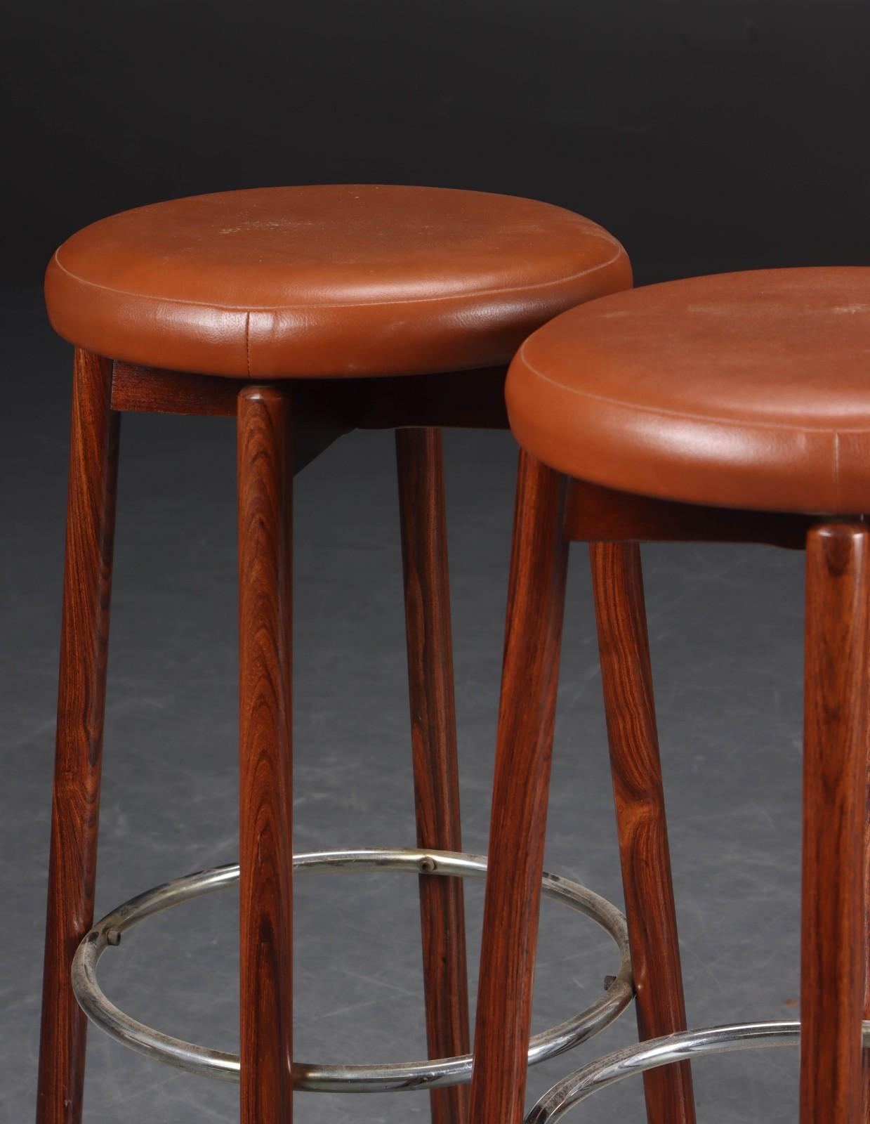 Mid-20th Century Scandinavian Modern Hardwood Bar Stools For Sale