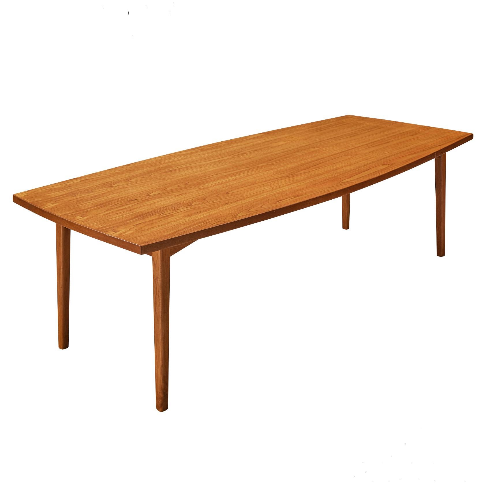 Scandinavian Modern Hexagonal Dining Table in Teak For Sale