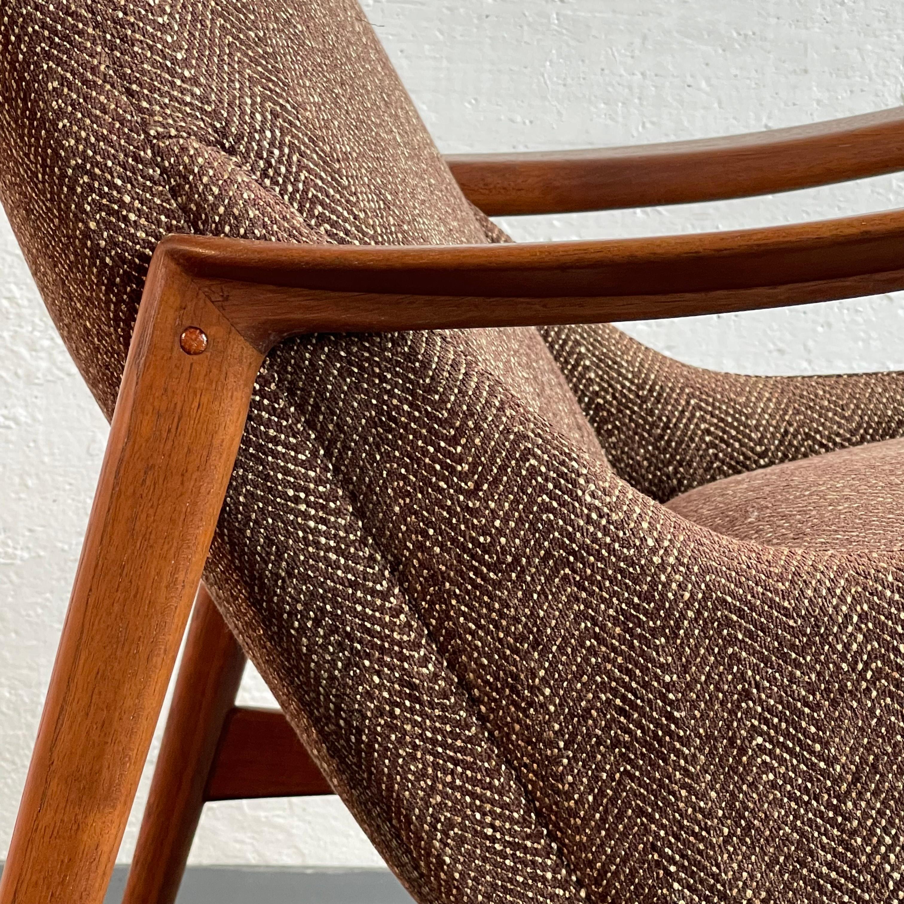 Upholstery Scandinavian Modern High-Back Armchair By Folke Ohlsson For DUX