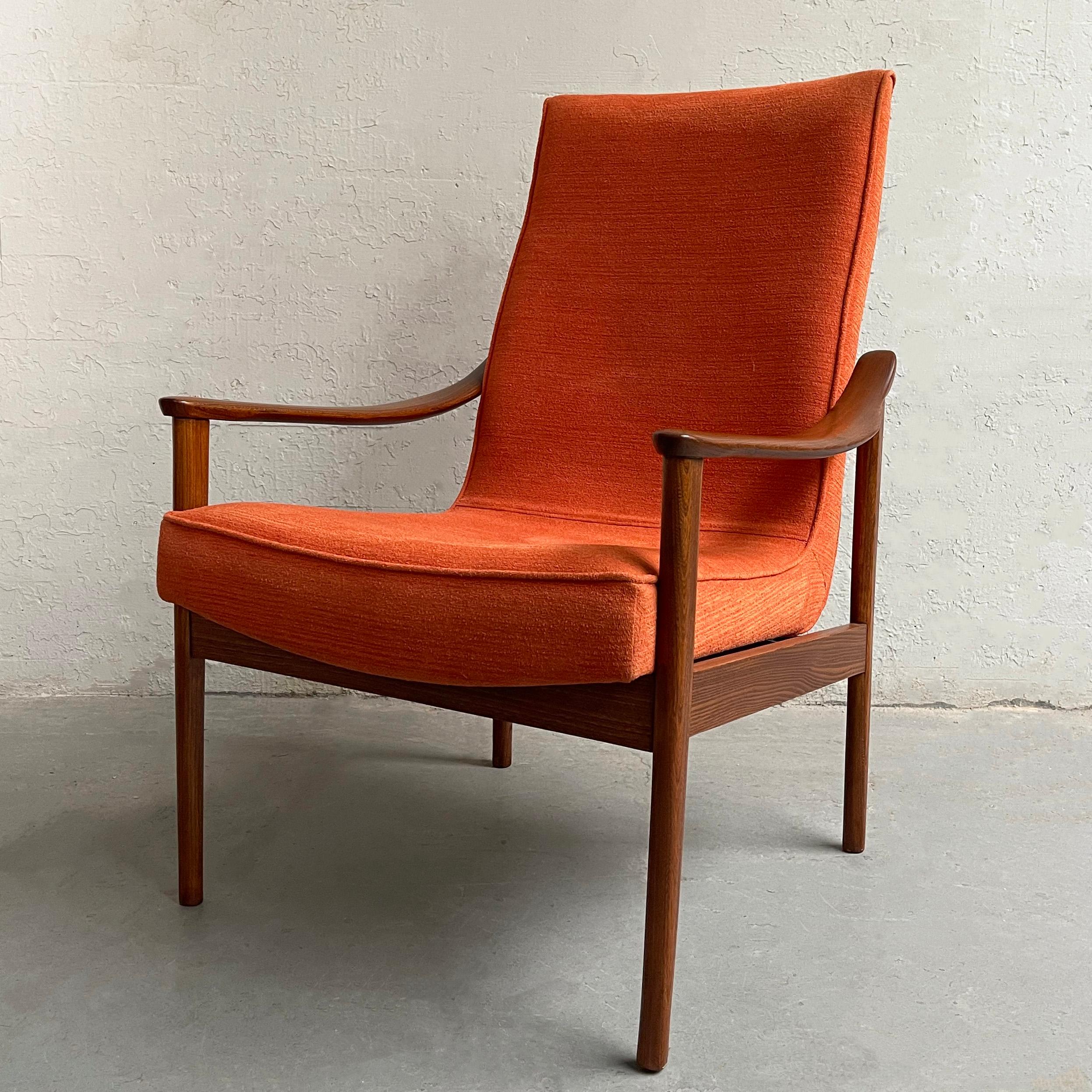 Macedonian Scandinavian Modern High Back Lounge Chair For Sale