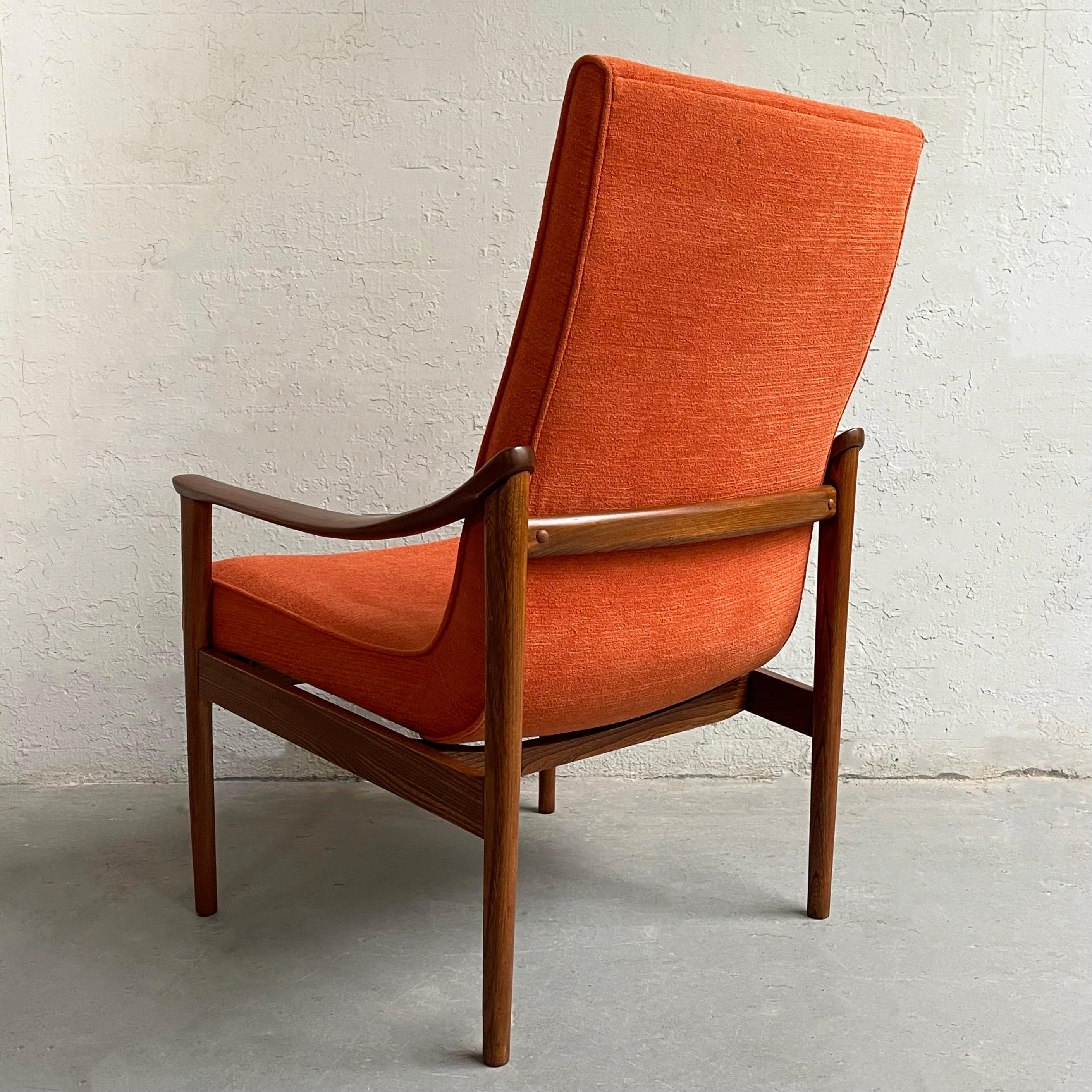 Scandinavian Modern High Back Lounge Chair For Sale 2