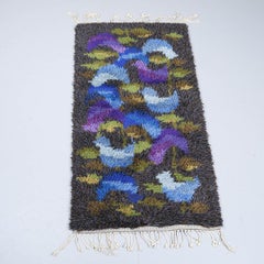 Scandinavian Modern High Pile Rya Rug with Birds motif, Sweden 1960s