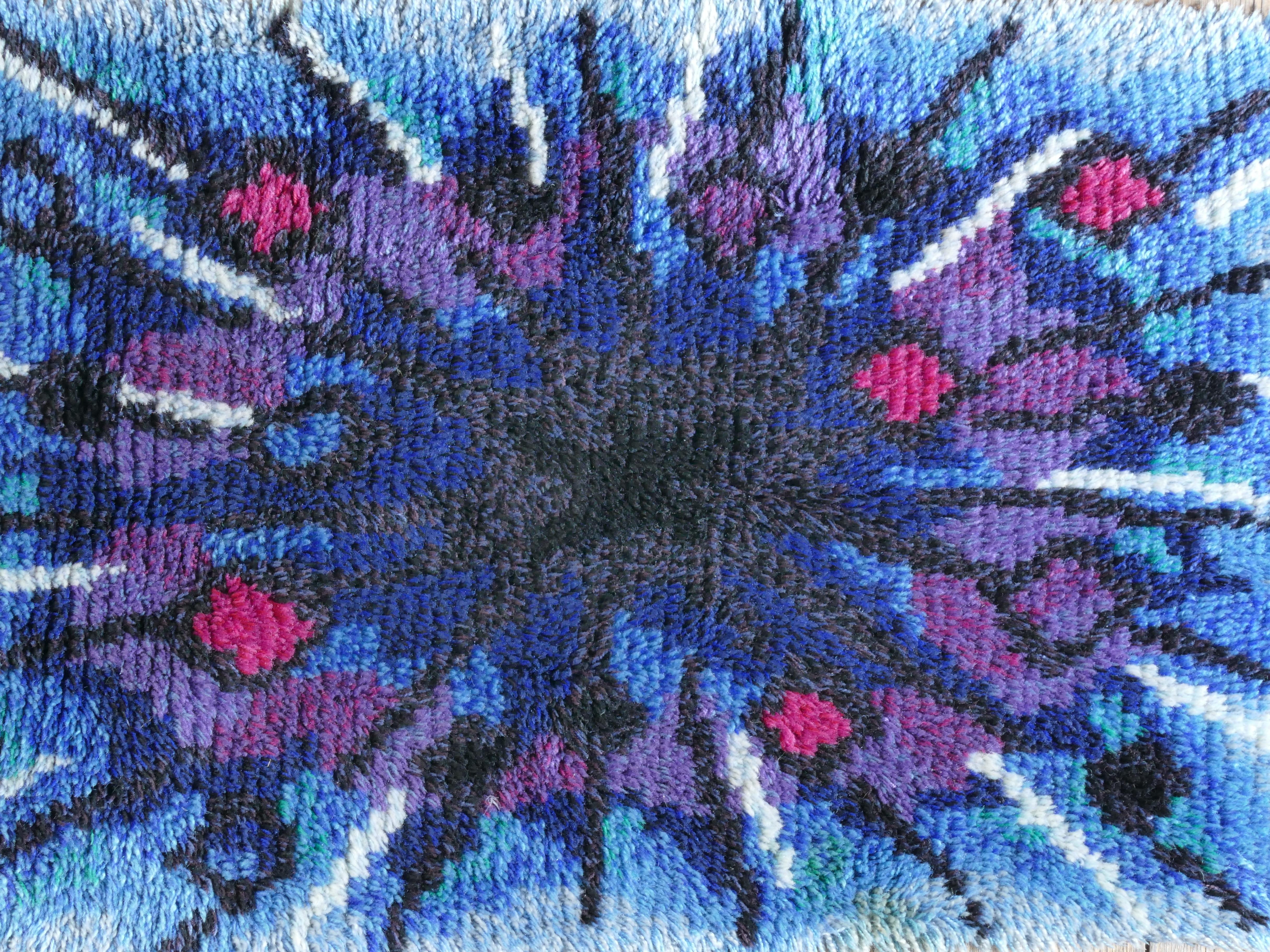 Skandinavischer moderner Rya-Teppich „Tibet“ mit hohem Flor, Ingrid Jagarz, Marks Sweden 1960er Jahre im Zustand „Gut“ im Angebot in Grythyttan, SE