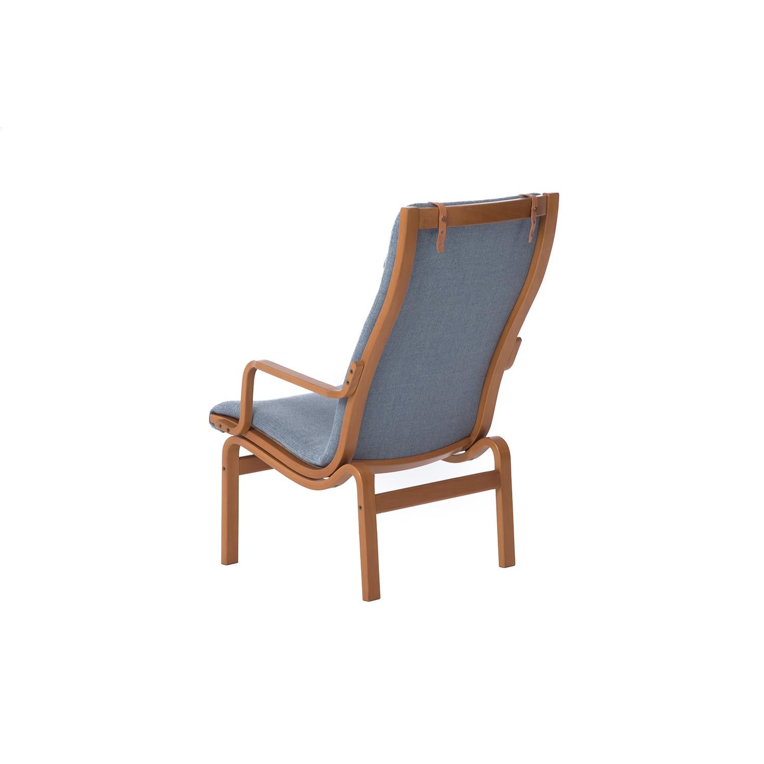 Lacquered Scandinavian Modern Highbacked Lounge Chair