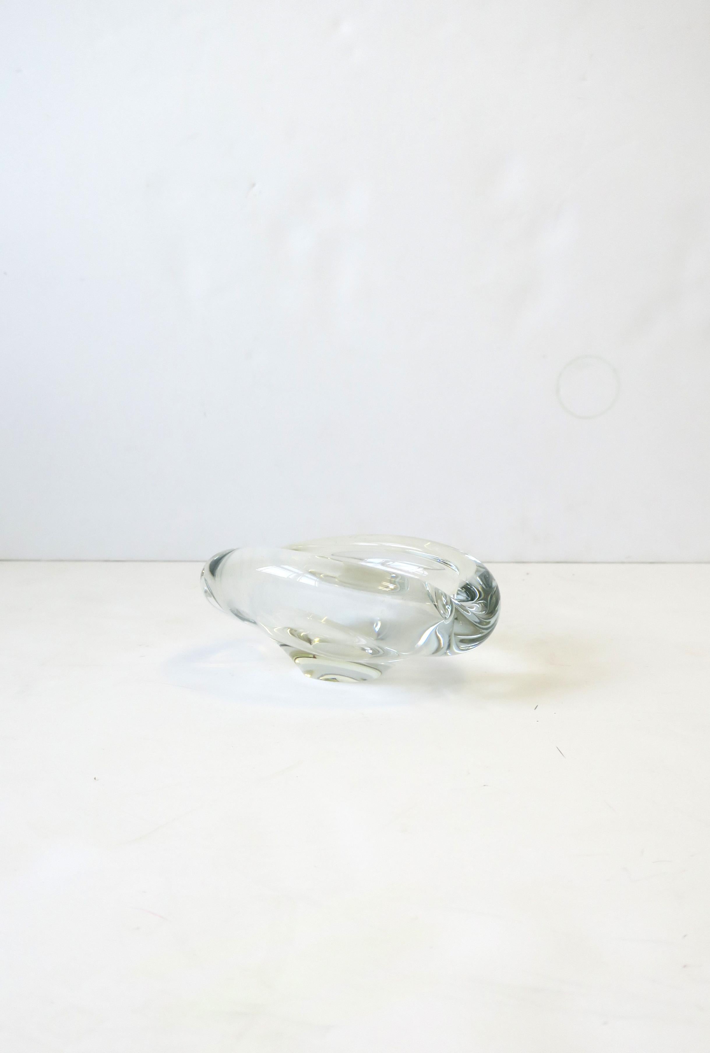 Scandinavian Modern Art Glass Bowl or Ashtray by Holmegaard, 1958 In Good Condition For Sale In New York, NY