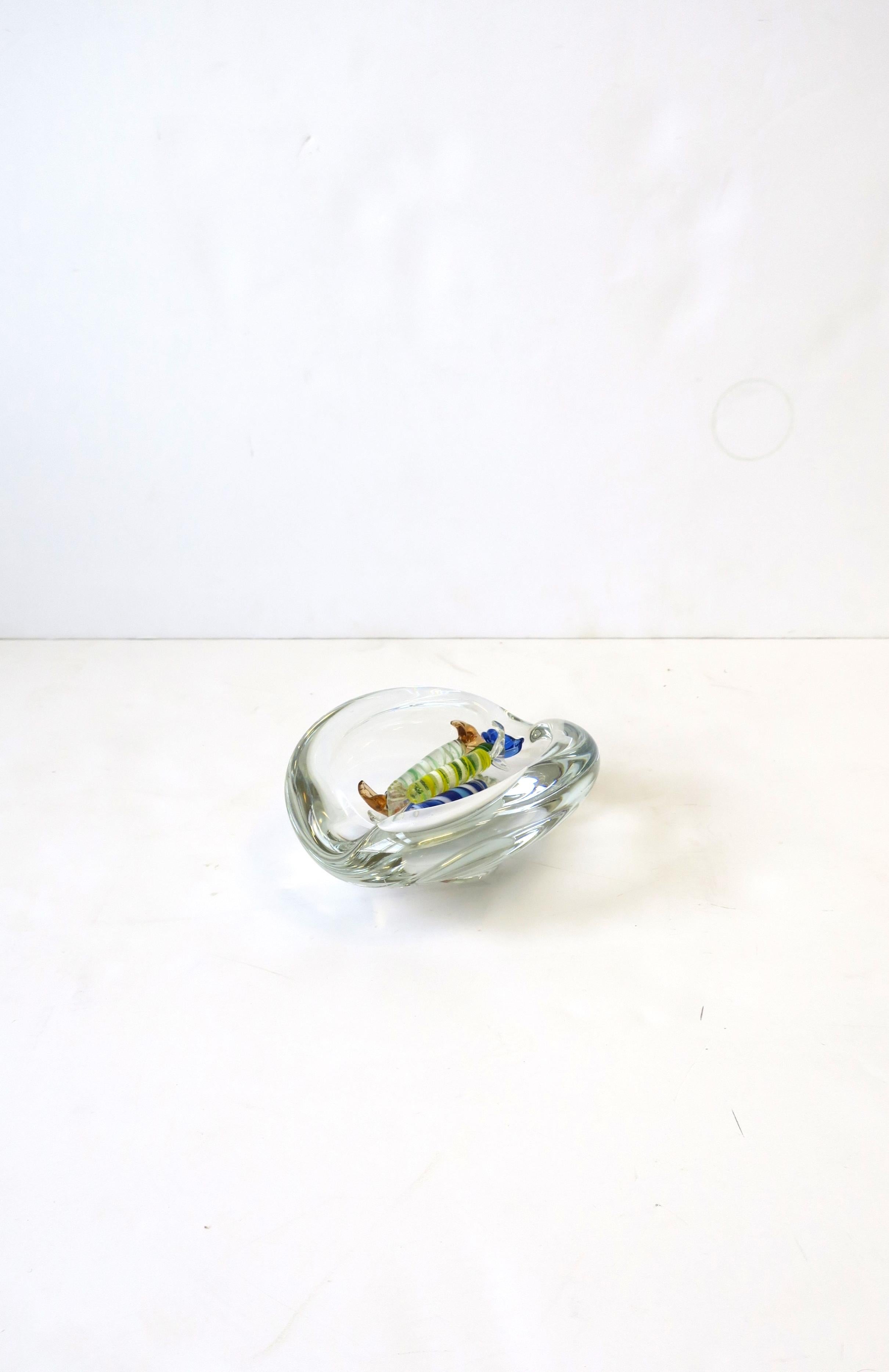 Scandinavian Modern Art Glass Bowl or Ashtray by Holmegaard, 1958 For Sale 3