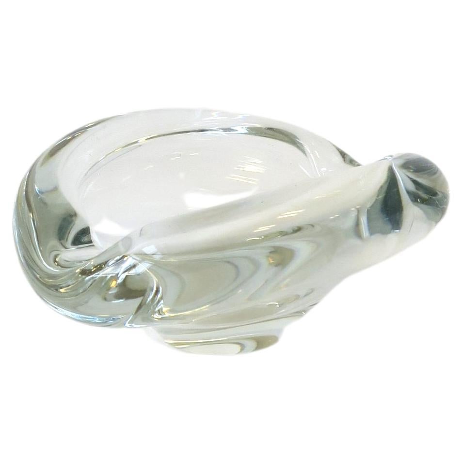 Scandinavian Modern Art Glass Bowl or Ashtray by Holmegaard, 1958 For Sale