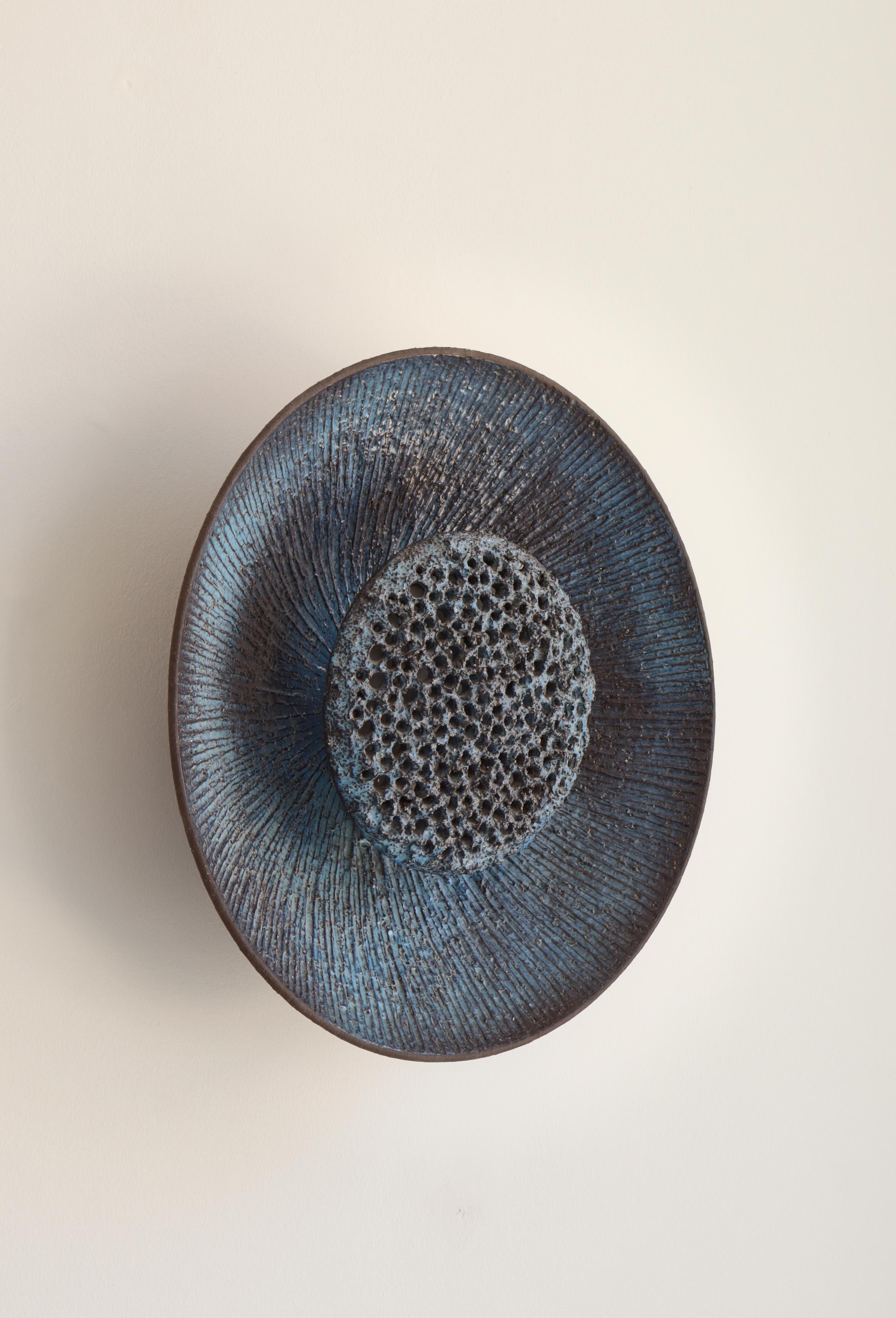 Danish Scandinavian Modern Huge Ceramics Blue 