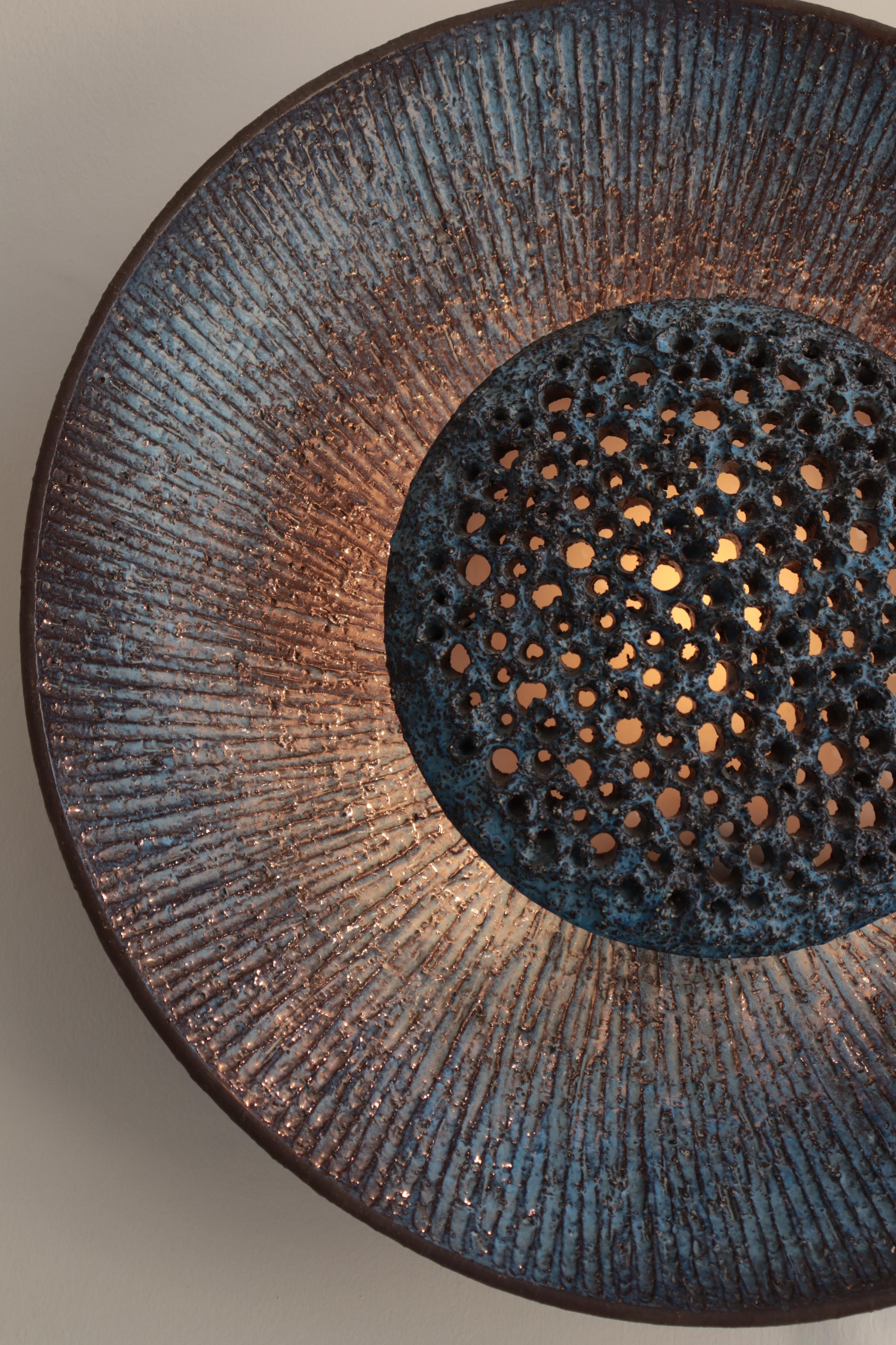 Glazed Scandinavian Modern Huge Ceramics Blue 
