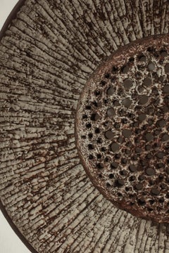 Scandinavian Modern Huge Ceramics "Sun" Wall Sconce by Sejer Denmark, 1960s