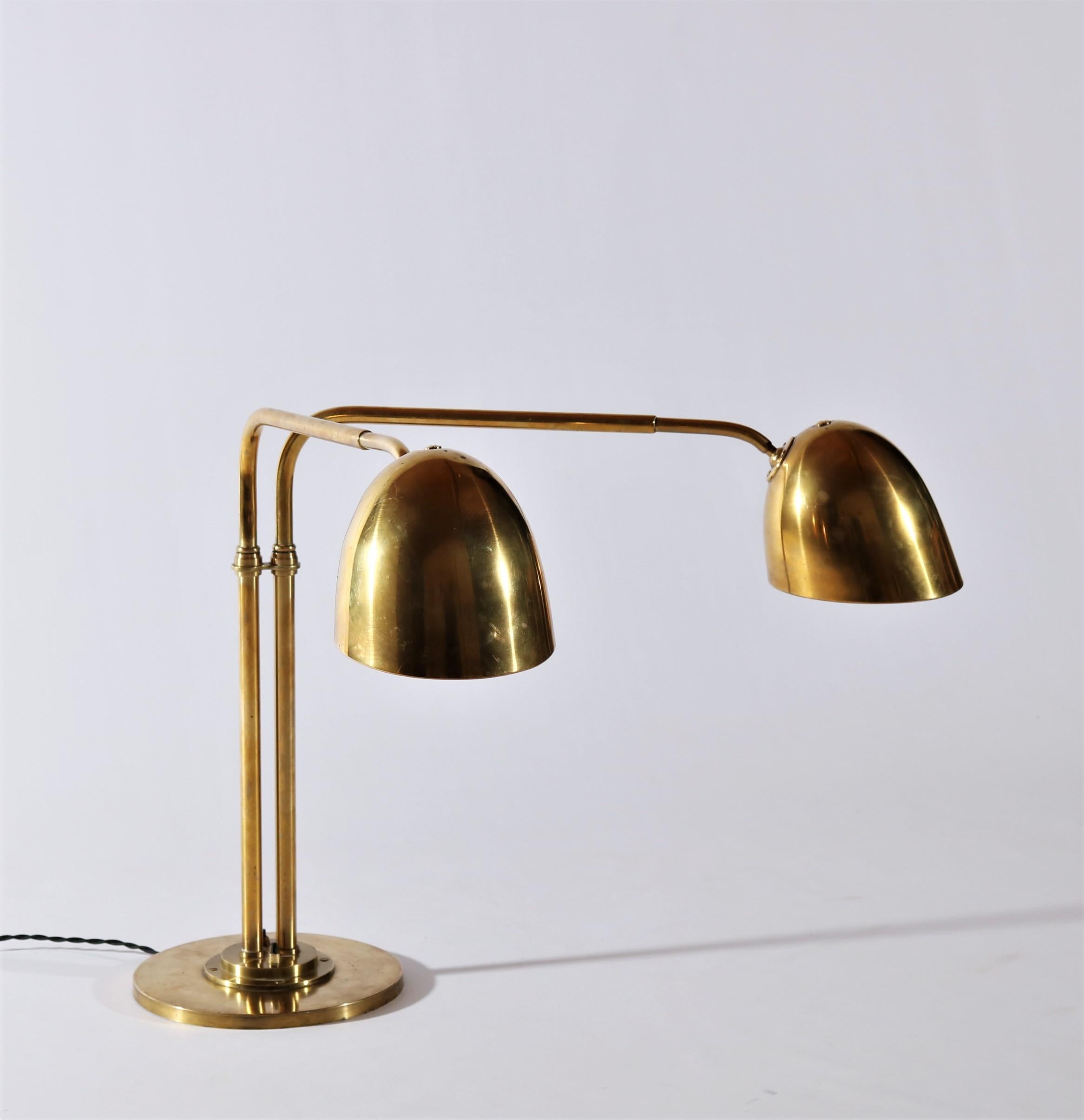 Scandinavian Modern Huge Desk Lamp in Brass by Vilhelm Lauritzen in the 1940s 5