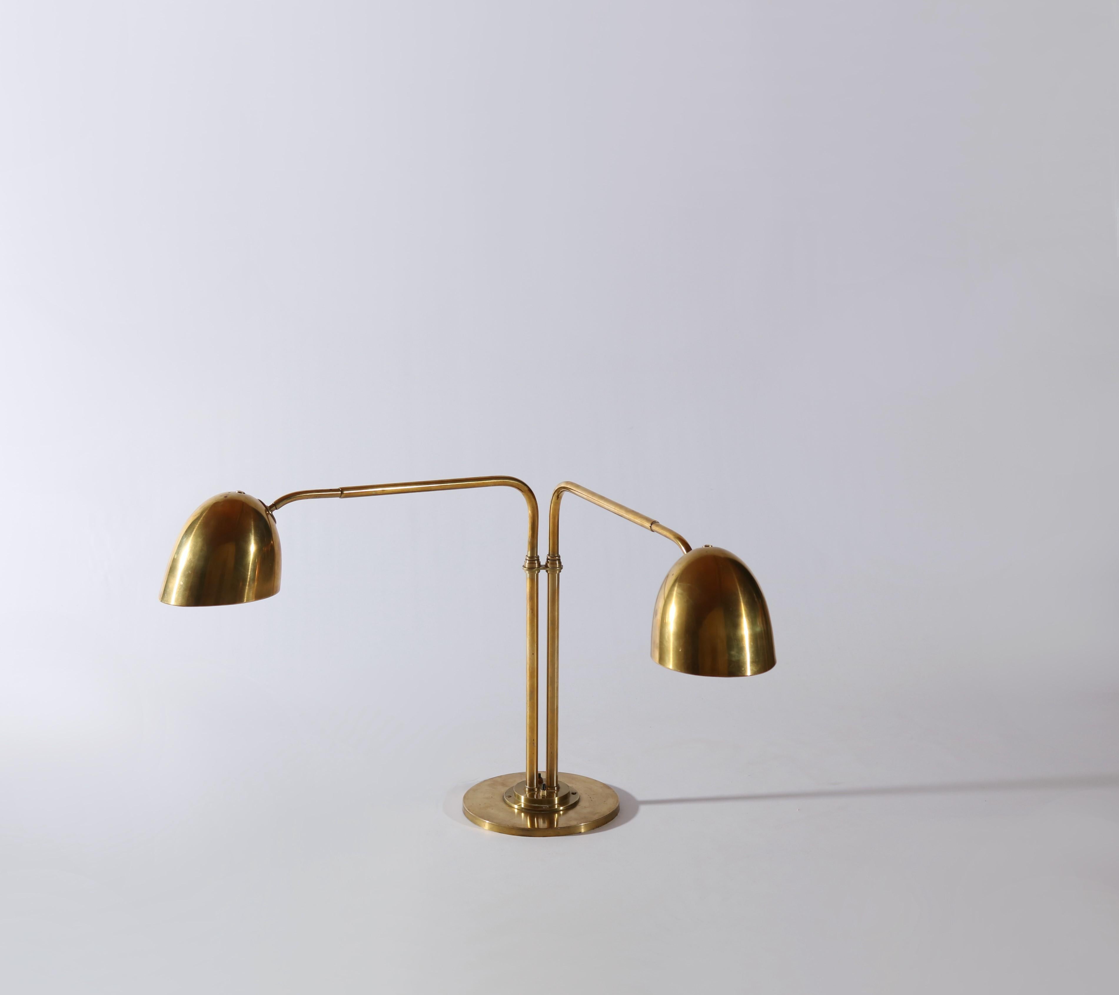 Scandinavian Modern Huge Desk Lamp in Brass by Vilhelm Lauritzen in the 1940s In Good Condition In Odense, DK