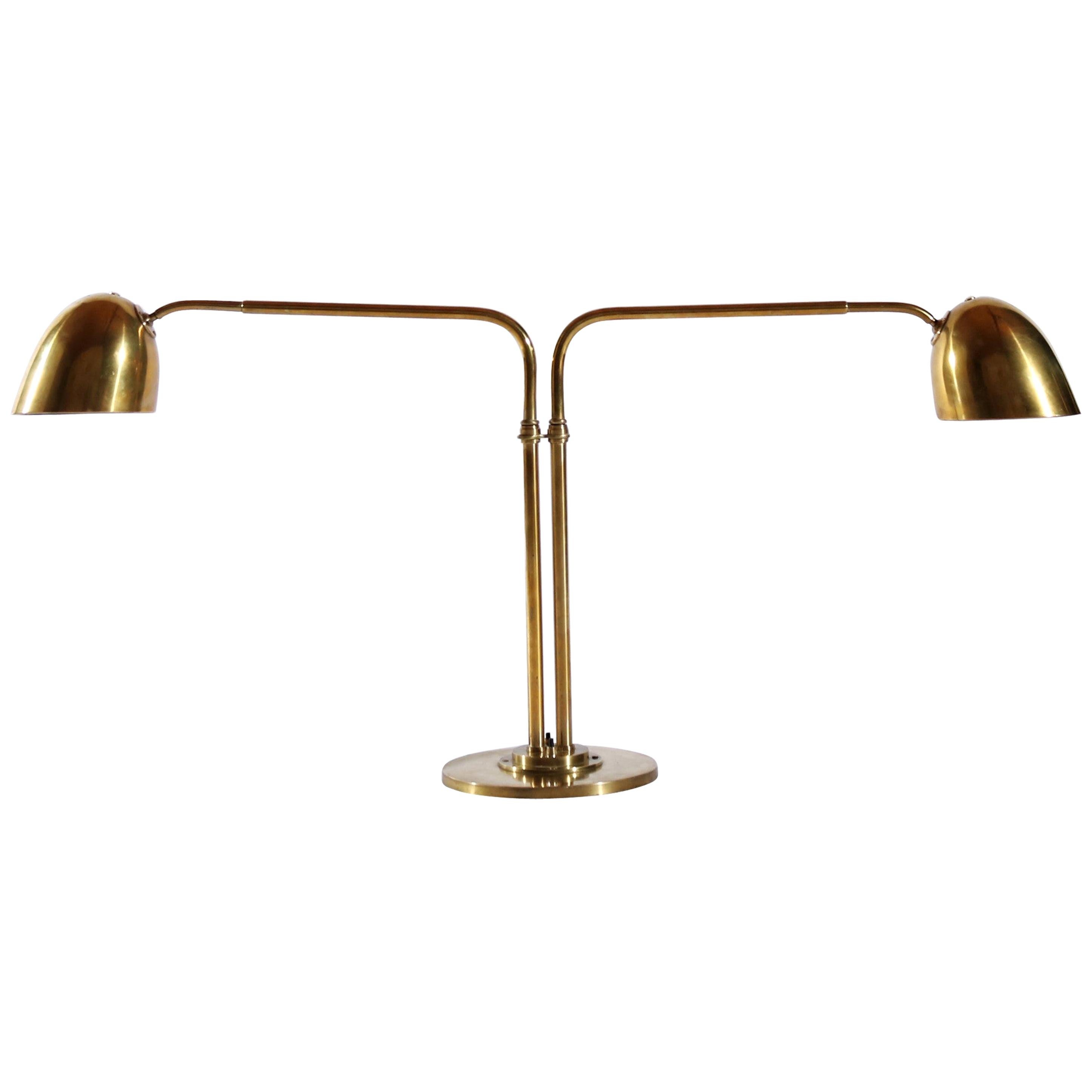 Scandinavian Modern Huge Desk Lamp in Brass by Vilhelm Lauritzen in the 1940s