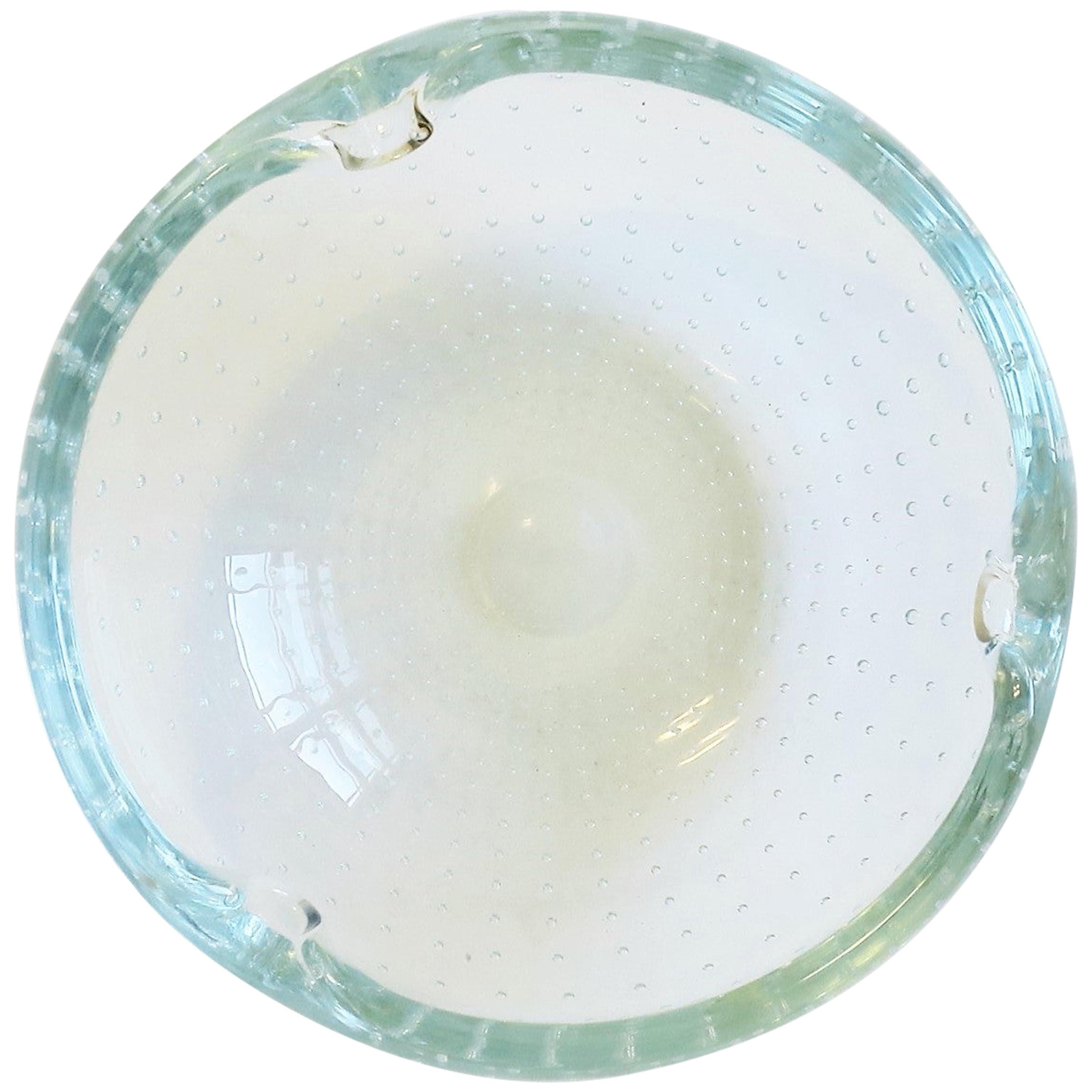 Scandinavian Modern Ice Blue Art Glass Bowl