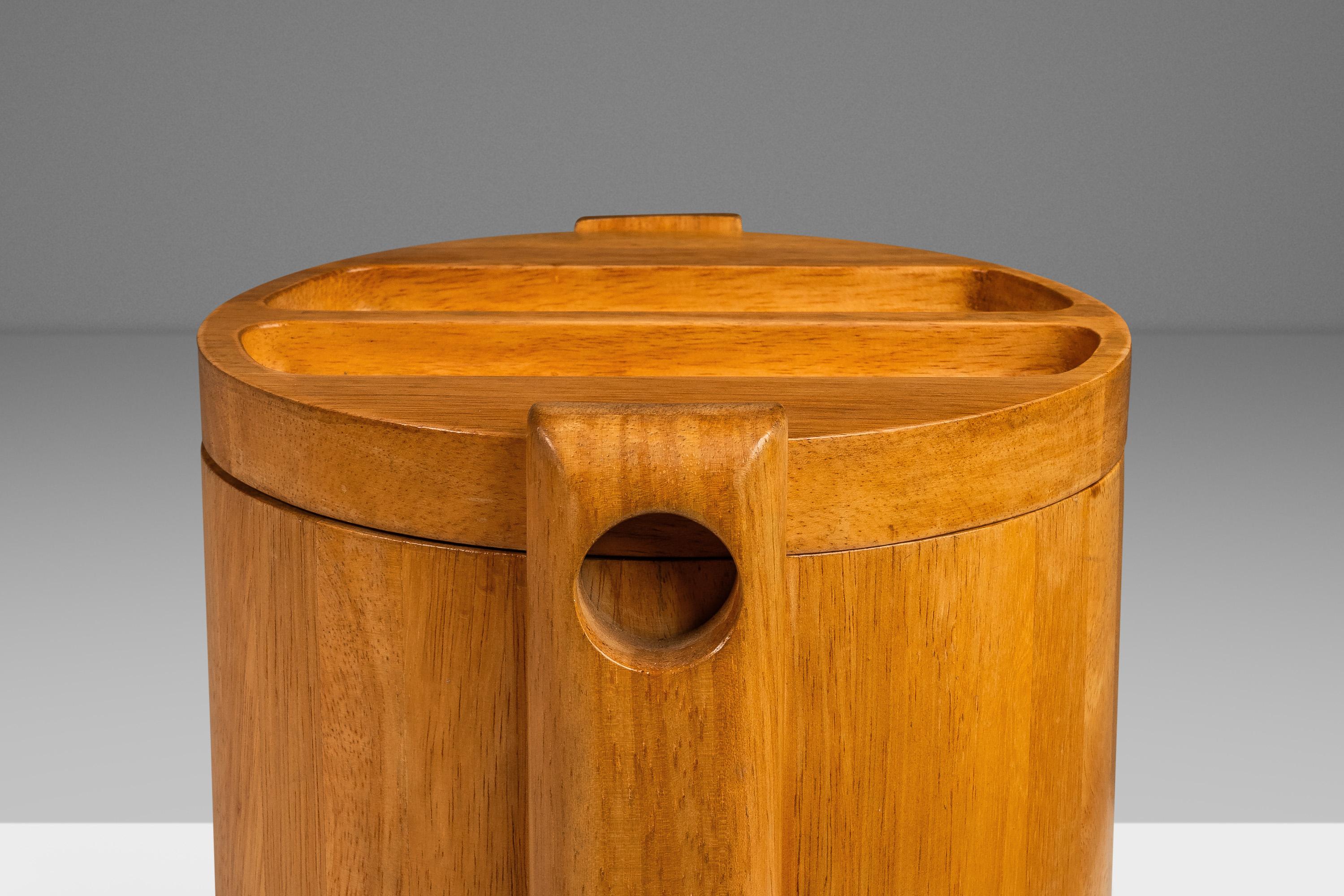 Scandinavian Modern Ice Bucket in Teak by ROYAL TEAK Designs, Thailand, c. 1970s For Sale 6