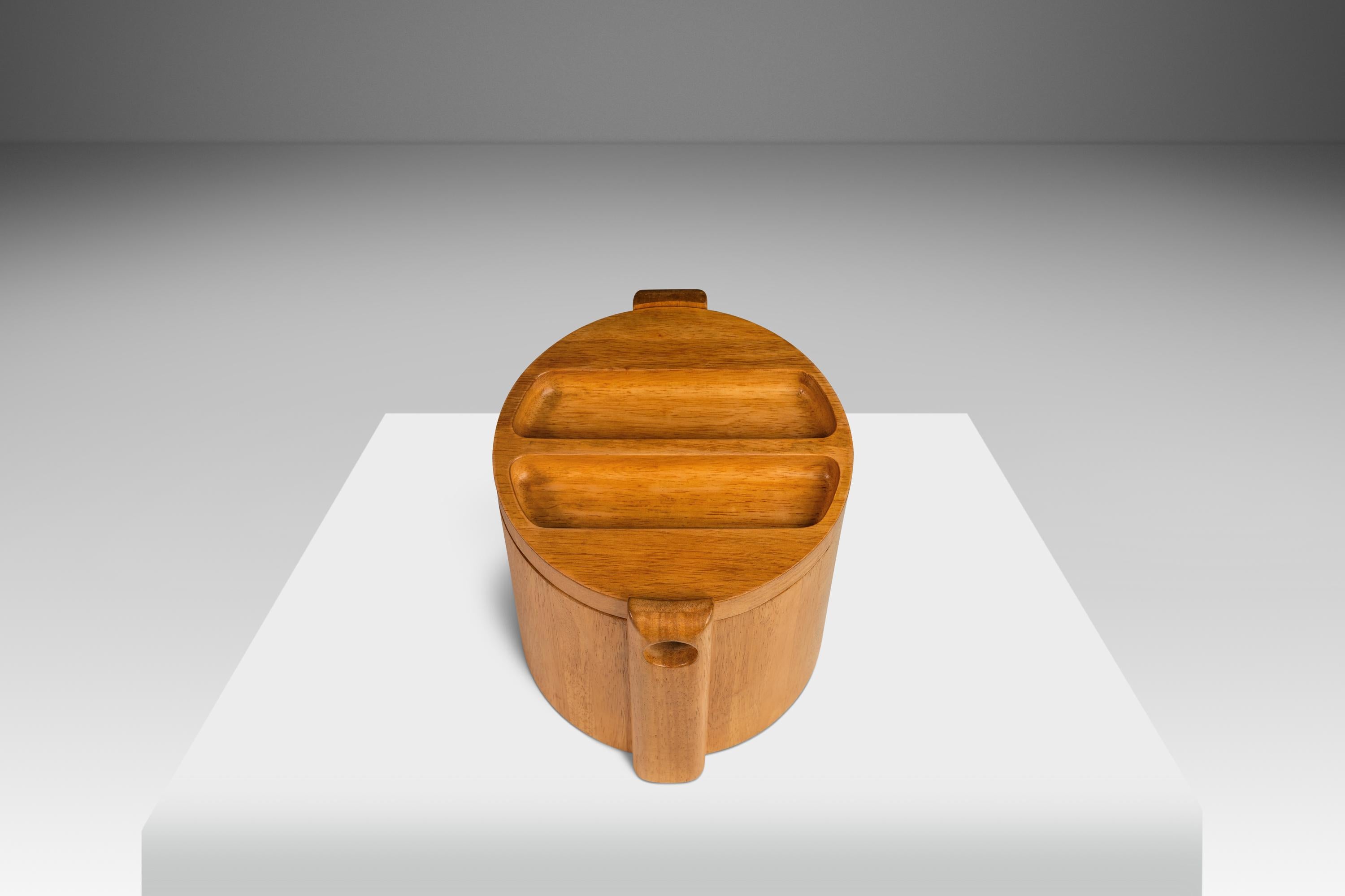 Mid-Century Modern Scandinavian Modern Ice Bucket in Teak by ROYAL TEAK Designs, Thailand, c. 1970s For Sale