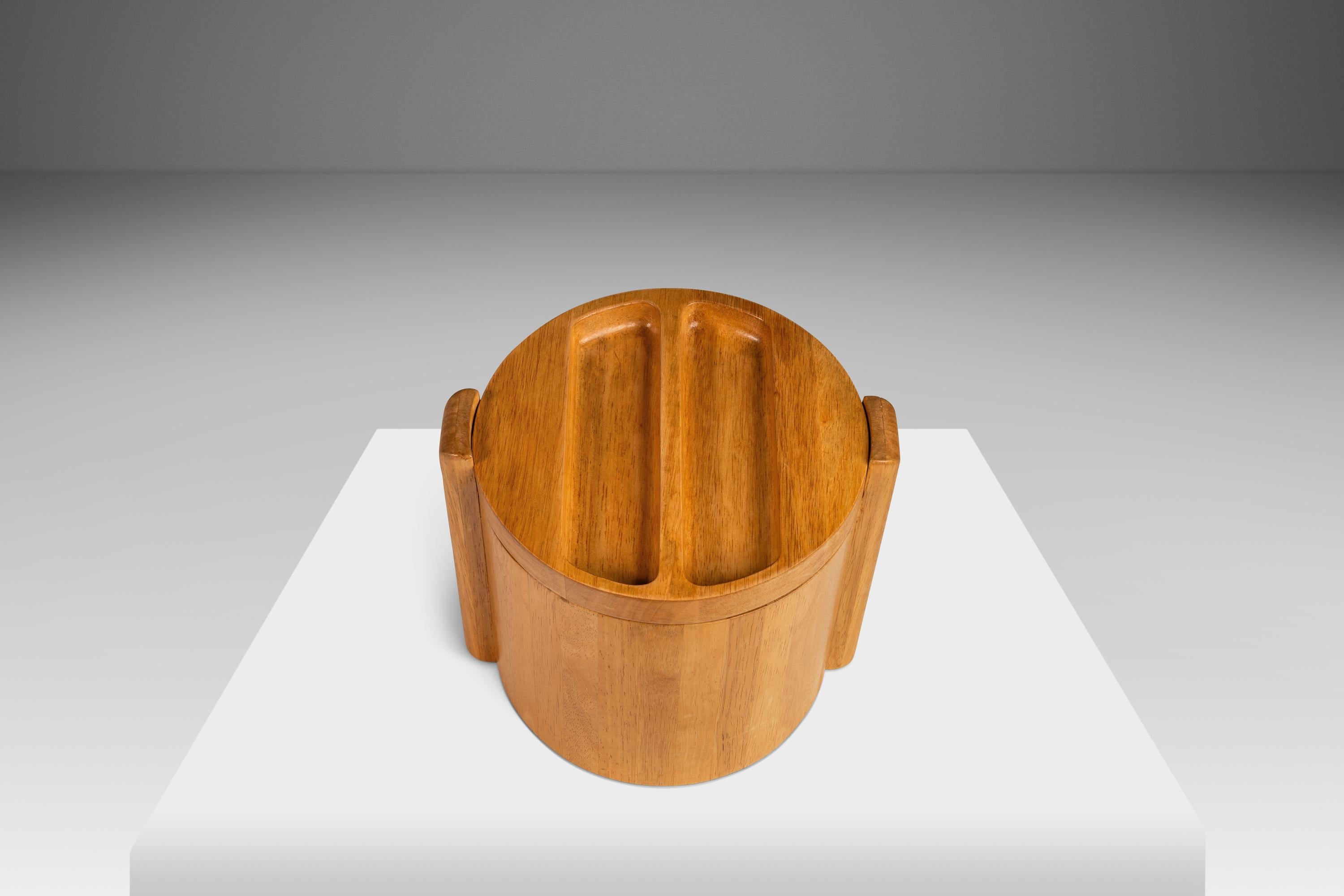 Scandinavian Modern Ice Bucket in Teak by ROYAL TEAK Designs, Thailand, c. 1970s For Sale 4