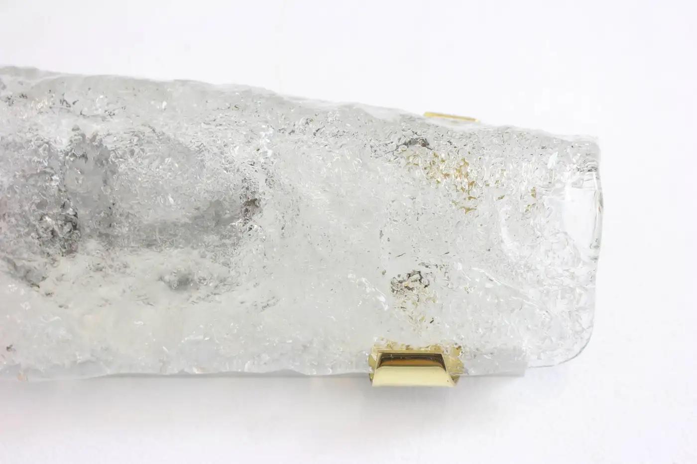 Metal Scandinavian Modern Ice Glass Sconces For Sale
