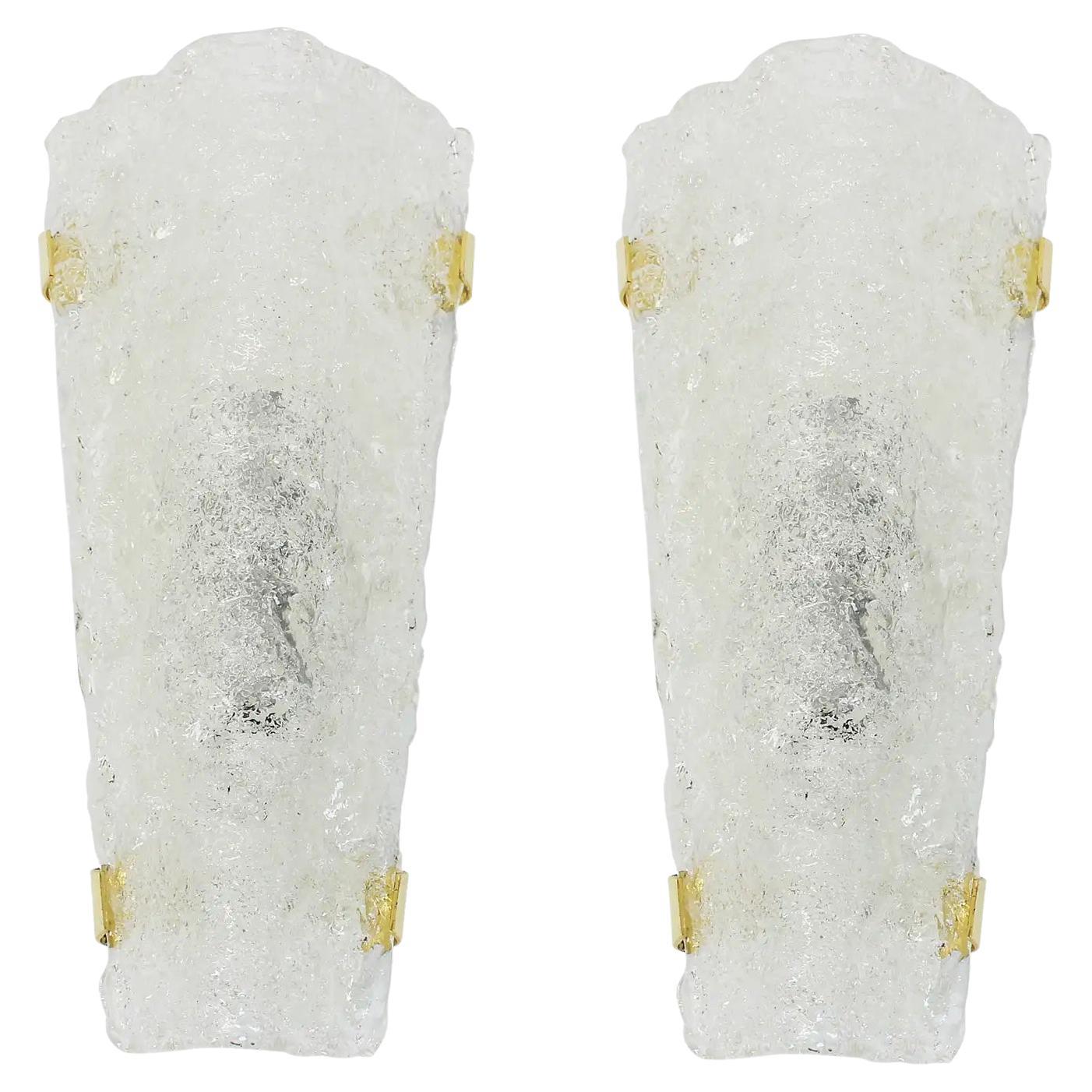 Appliques scandinaves modernes en verre de glace en vente