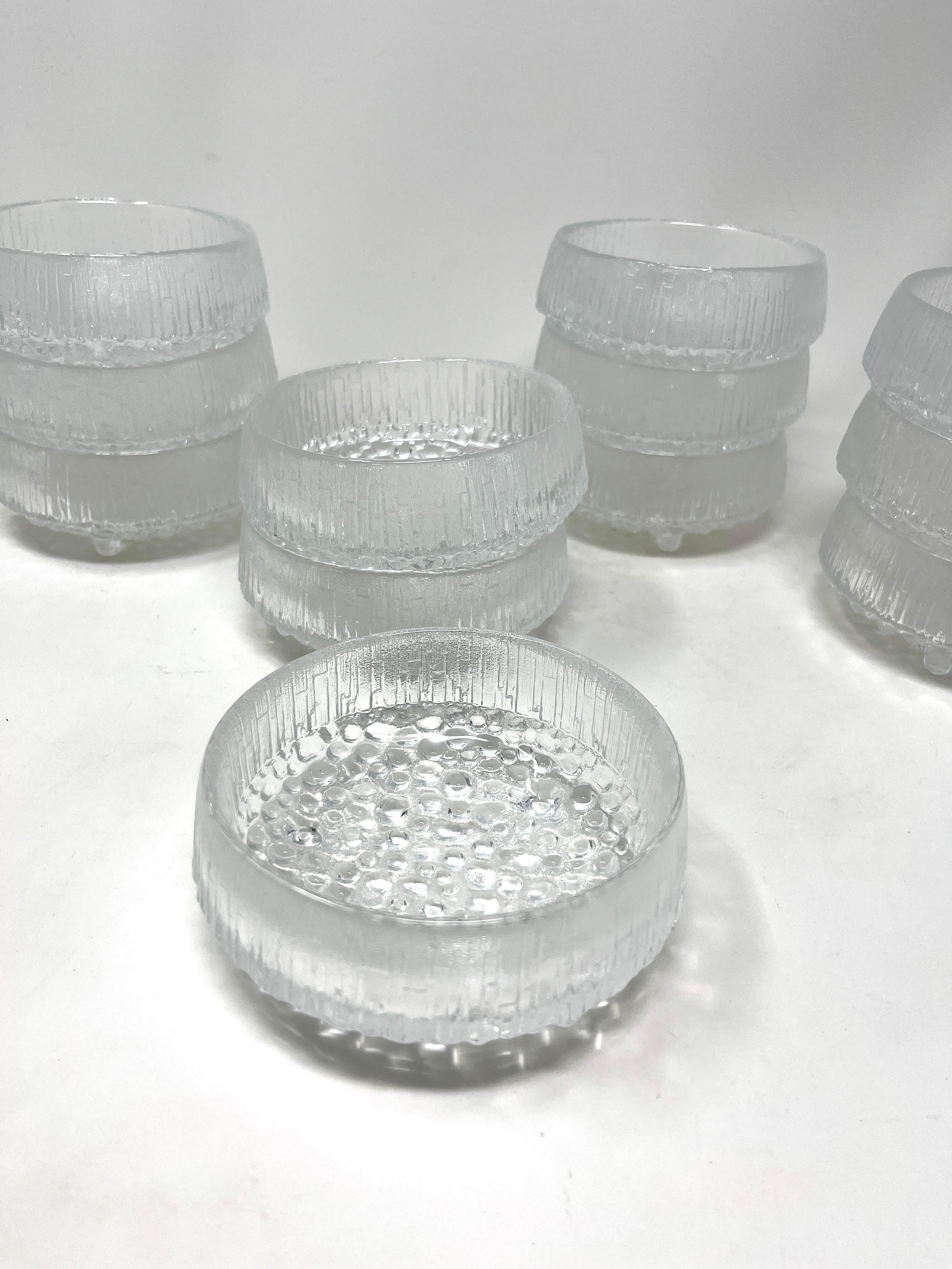 Juego de 12 fruteros escandinavos modernos IIttala de Tapio Wirkkala Hecho a mano en venta