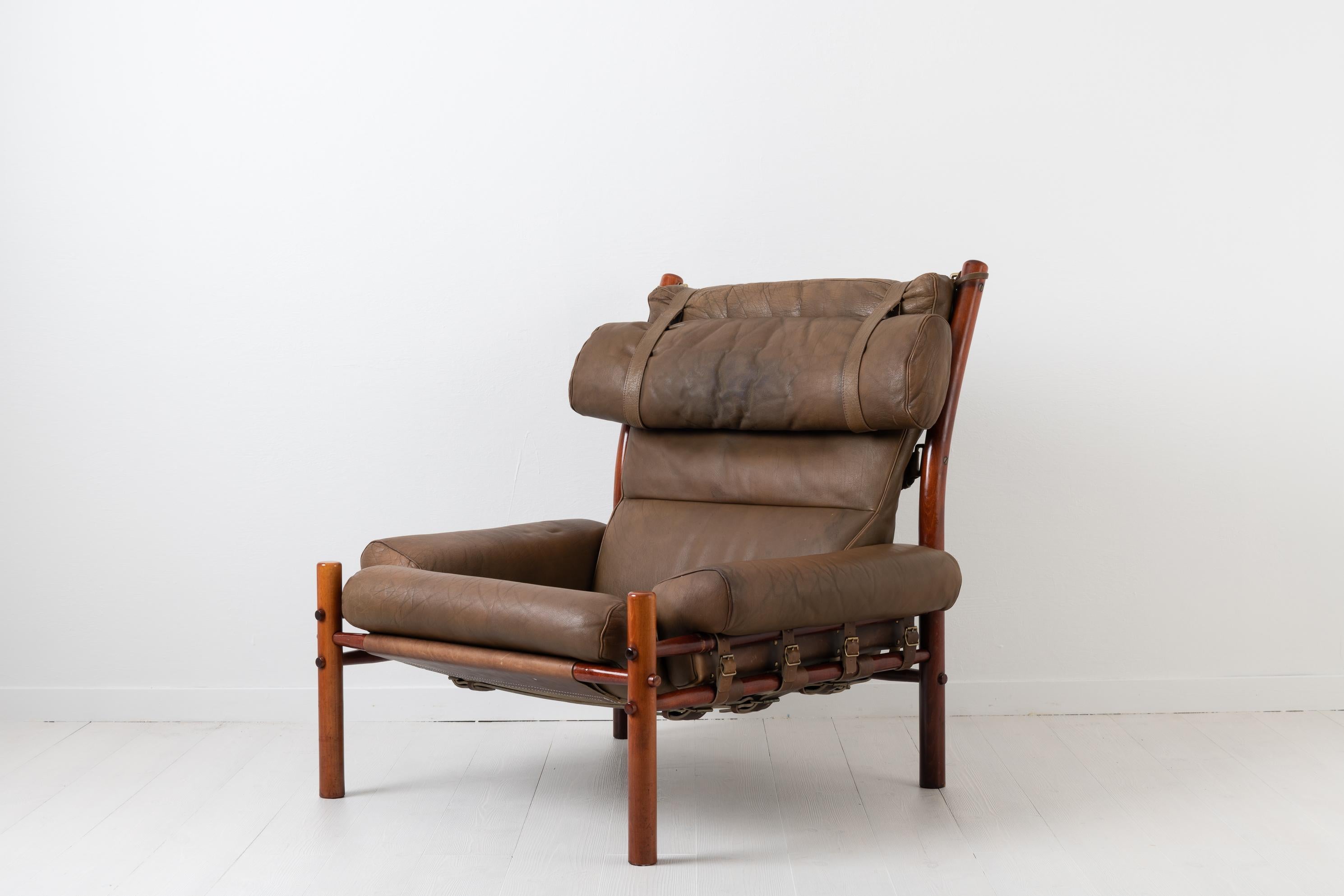 Hardwood Scandinavian Modern Inca Lounge Chair by Arne Norell