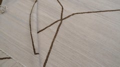 Scandinavian Modern Ivory Brown Flatweave Rug 9'6''x13'7''