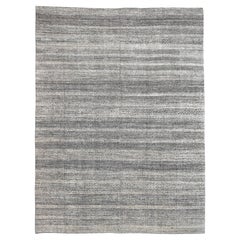 Scandinavian Modern Ivory Brown  Wool Rug 12'4''x16'5''