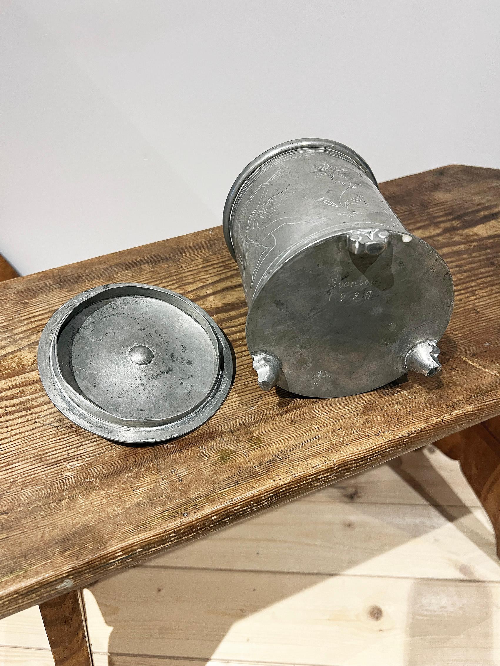 Scandinavian Modern Jar in Pewter, Sweden -1925 For Sale 4