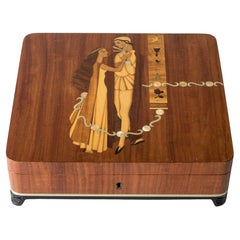 Scandinavian Modern Jewelry Box with Inlays from Mjölby Intarsia, Sweden, 1940s