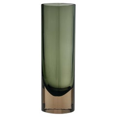 Scandinavian Modern Kaj Franck Art-Glass Vase Handblown Green Brown circa 1967